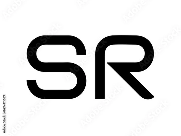 Obraz Modern Minimalist Logo Design of "SR" .Clean, bold, and contemporary logo featuring the initials "SR".