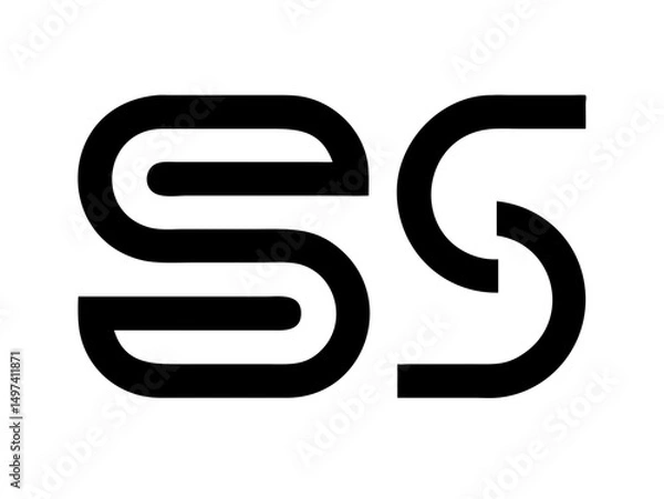 Obraz Modern Minimalist Logo Design of "SR" .Clean, bold, and contemporary logo featuring the initials "SR".