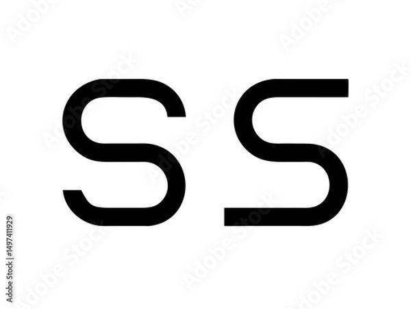 Obraz Modern Minimalist Logo Design of "SR" .Clean, bold, and contemporary logo featuring the initials "SR".