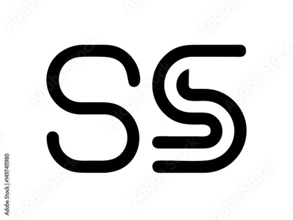 Obraz Modern Minimalist Logo Design of "SR" .Clean, bold, and contemporary logo featuring the initials "SR".