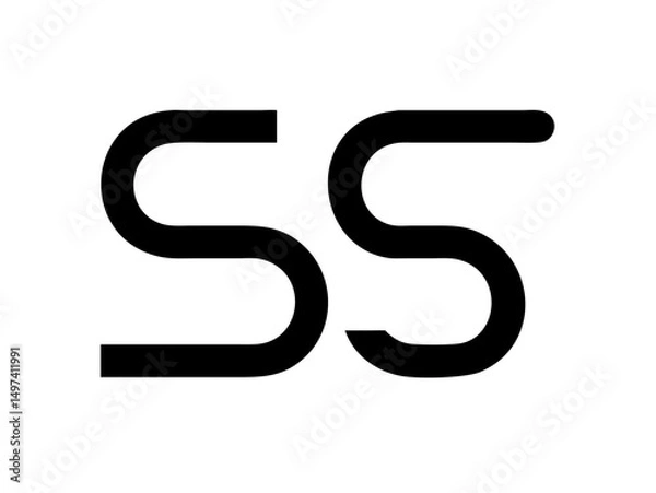 Obraz Modern Minimalist Logo Design of "SR" .Clean, bold, and contemporary logo featuring the initials "SR".