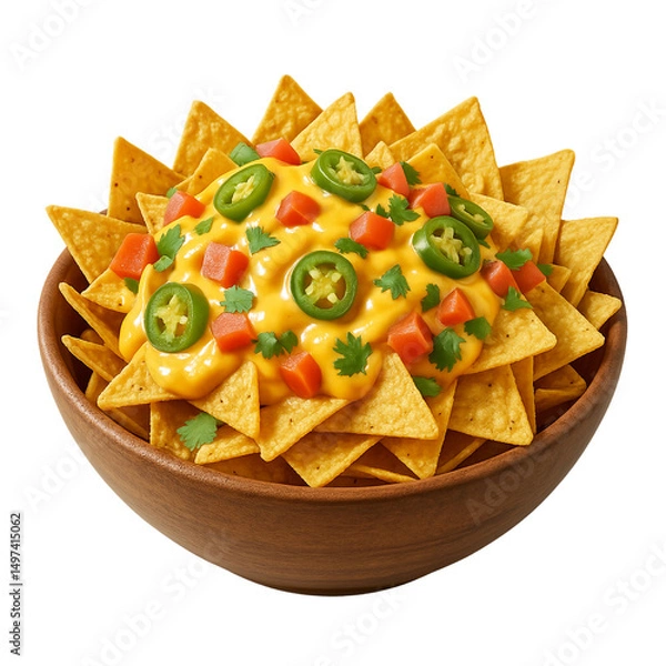 Obraz nachos with guacamole isolated on transparent or white background png