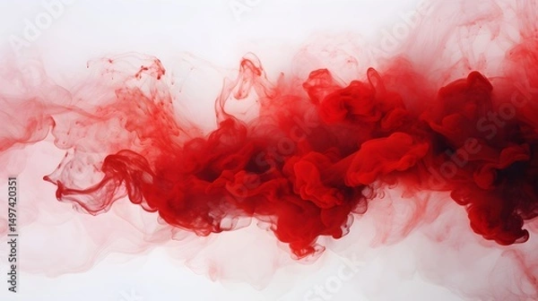 Obraz Abstract Red Ink Swirling in Water