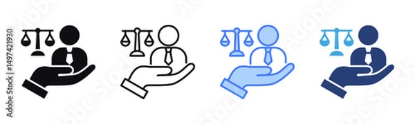 Fototapeta Compliance Manager icon sheet multiple style collection