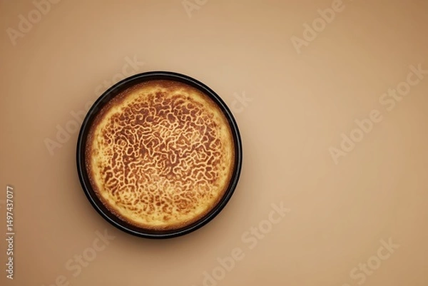 Obraz Delicious Basque cheesecake in black pan