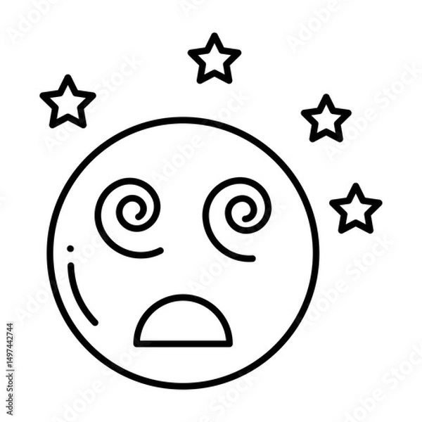 Obraz Dizziness line icon