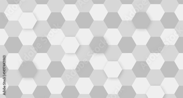 Fototapeta hexagon White Color Abstract Background