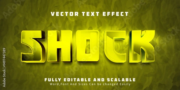Fototapeta Shock metallic text effect, editable future and cyber text style