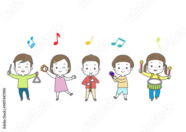 Obraz 楽器を演奏している子供たち