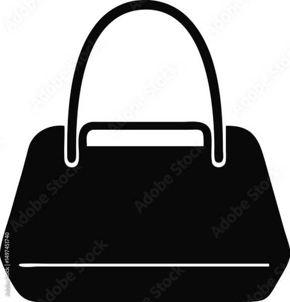Fototapeta Stylish handbag silhouette features a classic black design with a timeless and elegant appeal