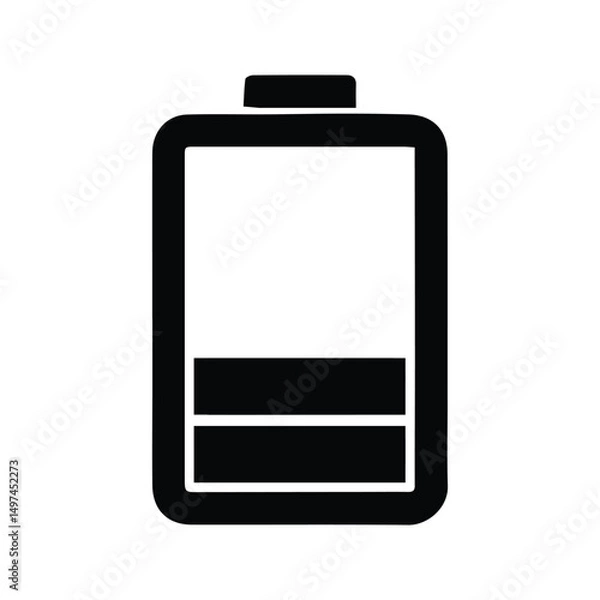 Obraz Battery Icon. Battery Illustration With Indicator Bars. Battery Charged Two Bars Towards Full.
