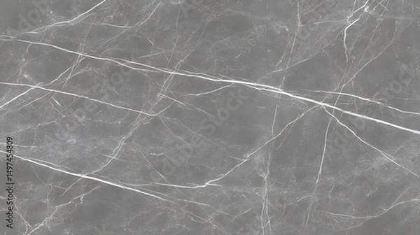 Fototapeta Smooth and shiny gray marble texture with fine white veining, ultra-realistic stone surface ideal for modern architecture, luxury interiors, and elegant decorative applications.

