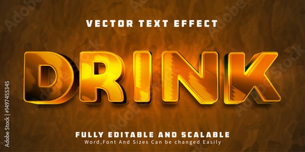 Fototapeta Drink text effect editable