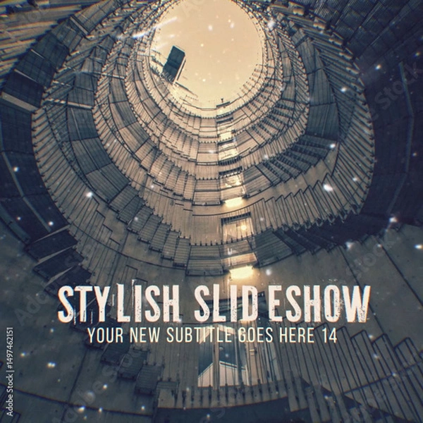 Obraz Stylish Slideshow with Images Sliced Into 3D Layers. Square Stories for Social Media.