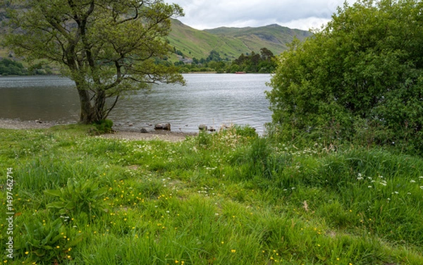 Fototapeta View across Ullswater at Patterdale, Lake District