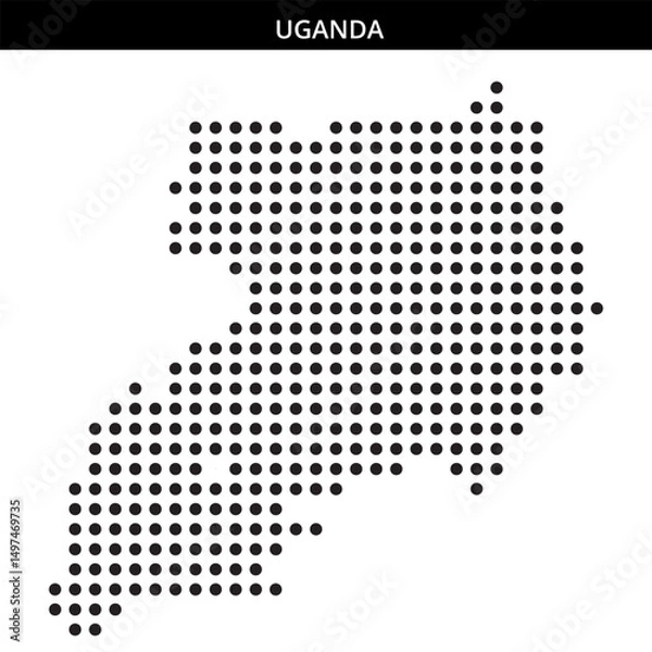 Fototapeta Uganda territories outline map