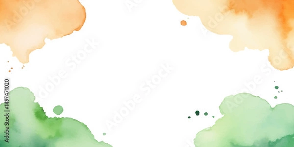Fototapeta Abstract Colors: Evoking serenity and tranquility through soft hues of orange and green, painted with fluid strokes, this image captures a sense of calm and modern aesthetics.