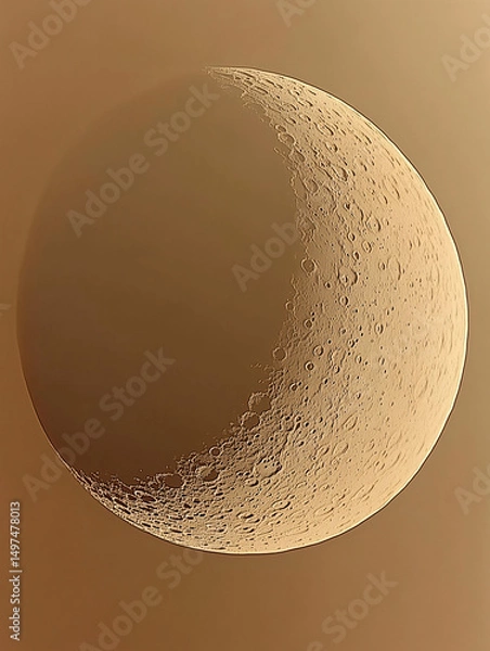 Fototapeta Crescent Moon A Celestial Tapestry of Light and Shadow