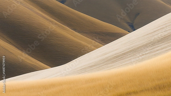 Fototapeta Golden Desert Dunes Abstract Sand Textures and Patterns