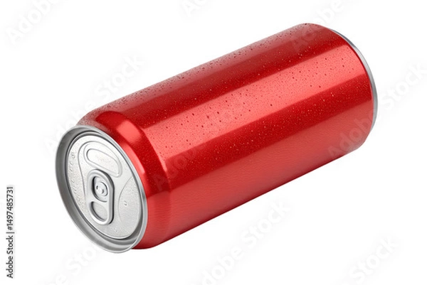 Obraz blank red aluminum can isolated on white or transparent png