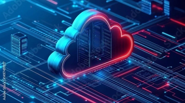Fototapeta Innovative application of network computing in data management.