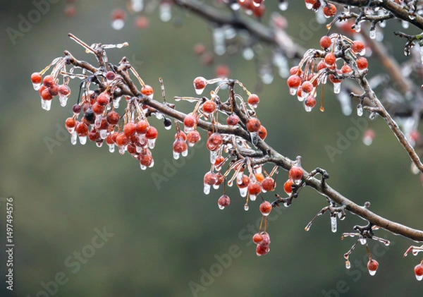 Obraz Ice on Red Berries