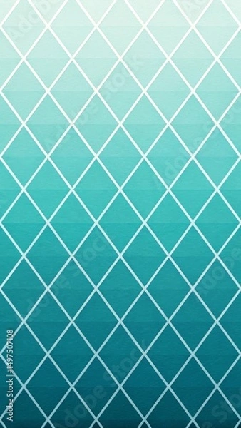Fototapeta Aqua Diamond Wallpaper, Rounded diamonds in cool aqua hues, Minimalist tessellated mobile design
