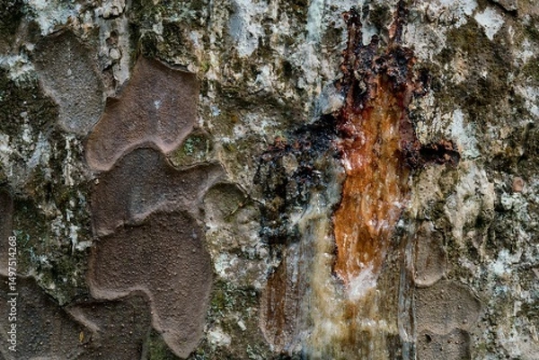 Fototapeta Close-up of Ancient Kauri Tree Bark – Textured Natural Armor