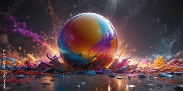 Fototapeta A dazzling array of colors expands rapidly, breathtaking detail ,  saturated,  spectacle