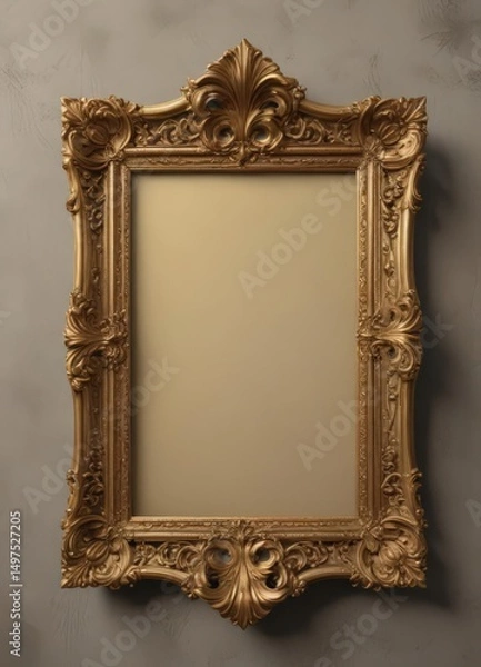 Fototapeta Ornate gold frame, baroque style, vintage aesthetic , frame design, scrollwork