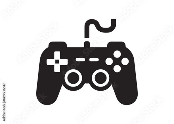Obraz Gamepad Icon, Gamepad Silhouette Black Vector White Background
