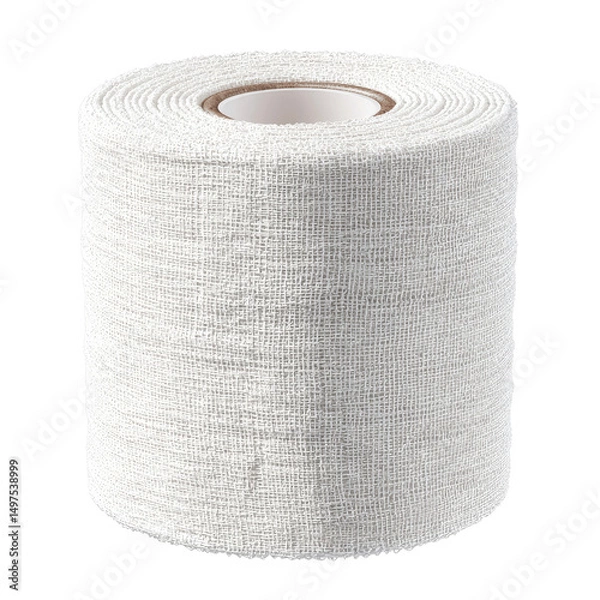 Fototapeta Roll of White Medical Gauze Bandage Isolated on
