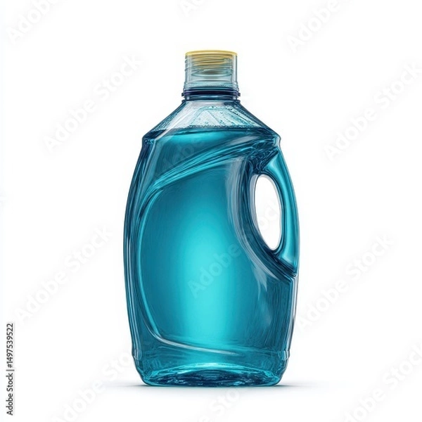 Fototapeta Fabric Softener Bottle Teal Plastic Container with Handle