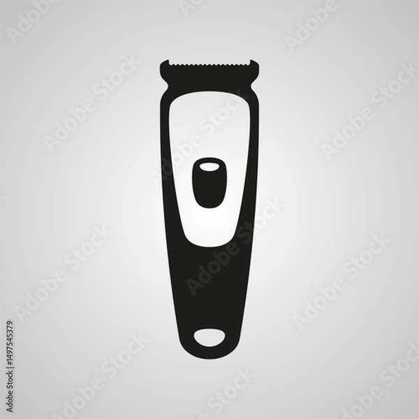 Obraz Vector icon of an electric hair trimmer or clipper, isolated on a light gradient background. Ideal for grooming, barbershop, or beauty-related designs.