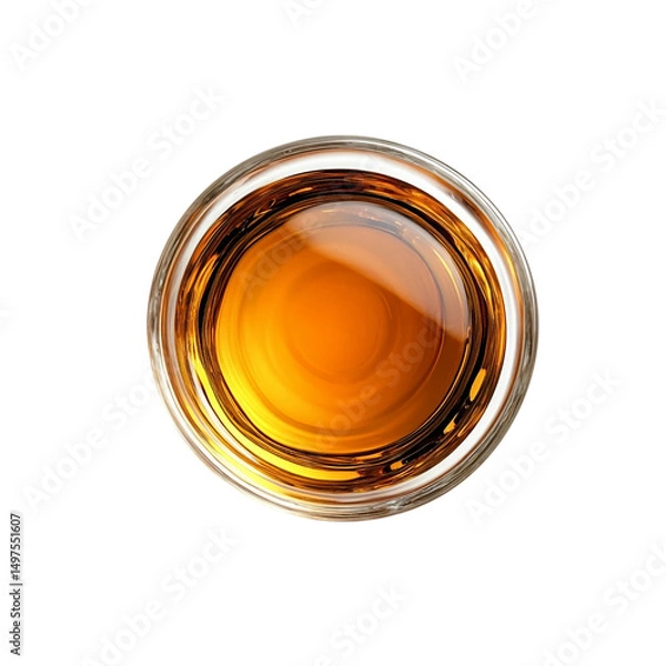 Fototapeta glass of beer on transparent background shot from overhead view [Transparent Background PNG]