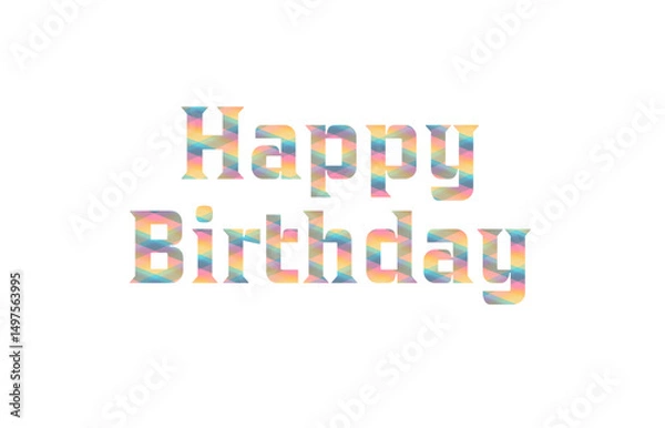 Obraz Pastel Argyle “Happy Birthday” Lettering – Colorful Vector Greeting Word Art