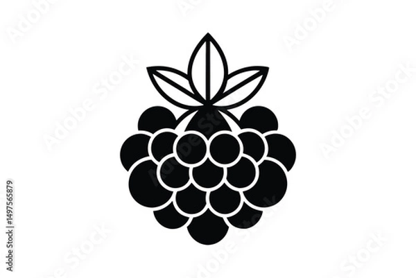 Fototapeta Black Raspberry Icon Illustration