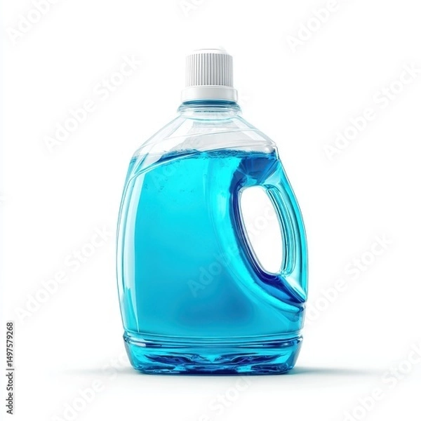 Fototapeta Large Plastic Bottle of Blue Laundry Detergent