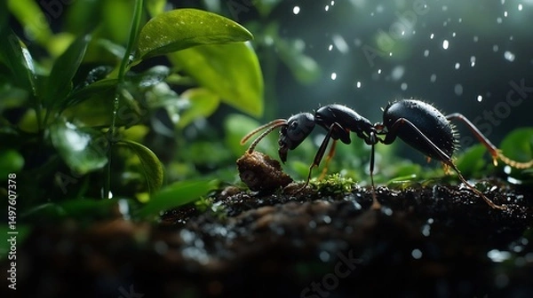 Fototapeta Majestic Ant in the Rainforest: A Macro Photography Masterpiece
