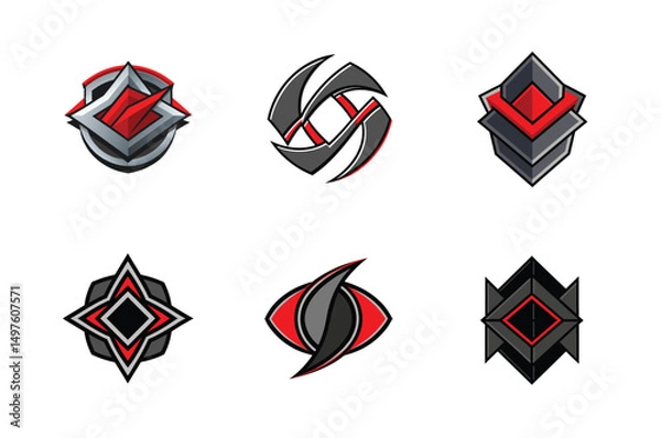 Fototapeta Collection of Abstract Logos for Modern Brand Identity