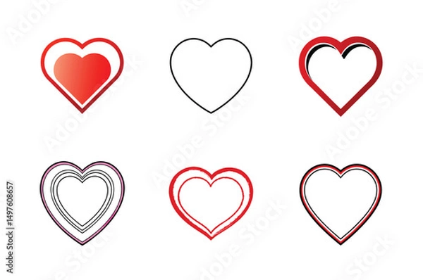 Fototapeta Collection of Heart Symbols for Every Emotion and Feeling