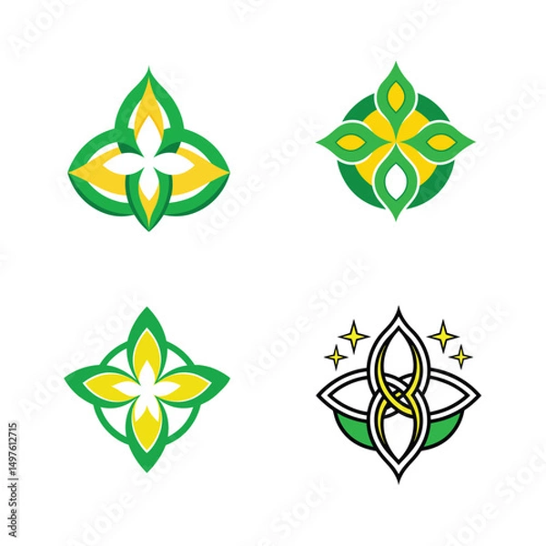 Fototapeta Collection of Logo design for nature and wellness 