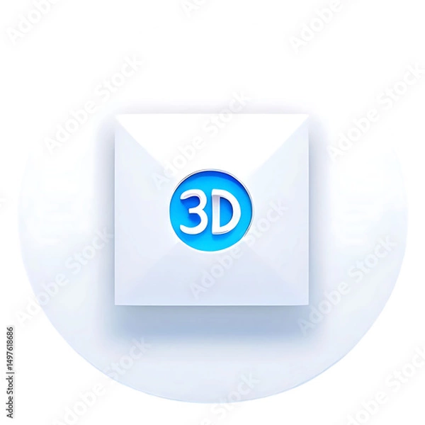 Obraz 3D Envelope Icon, Modern Design