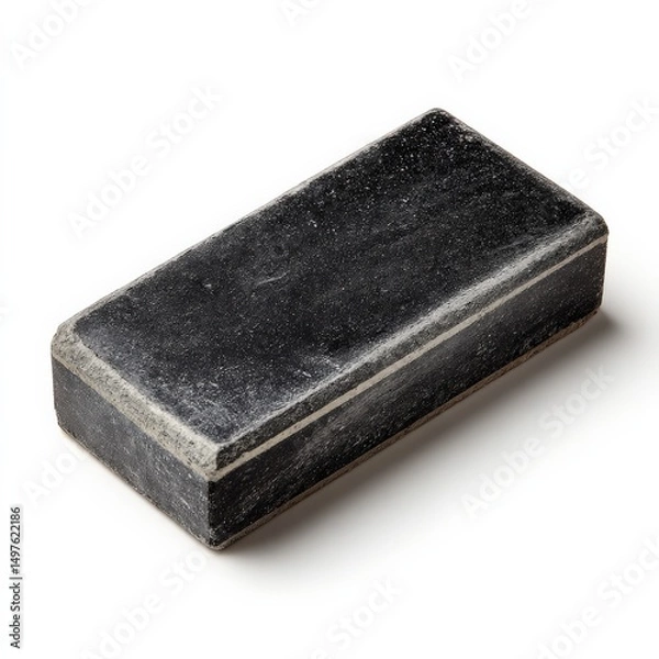 Fototapeta Dark gray rectangular stone object with a light gray border.