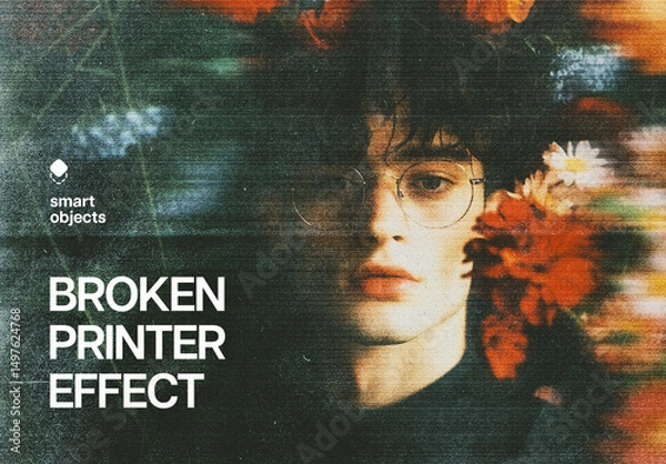 Obraz Broken Printer Effect Mockup