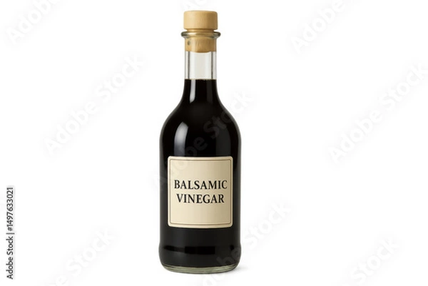 Obraz Balsamic vinegar bottle standing on transparent background