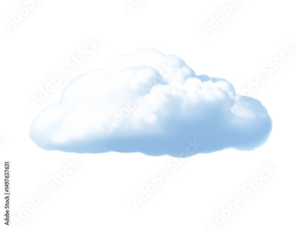 Fototapeta A simple, stylized illustration of a cumulus cloud