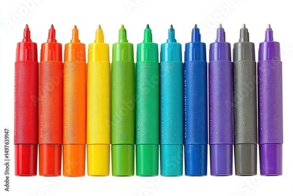 Obraz Vibrant colored markers arranged in a row.