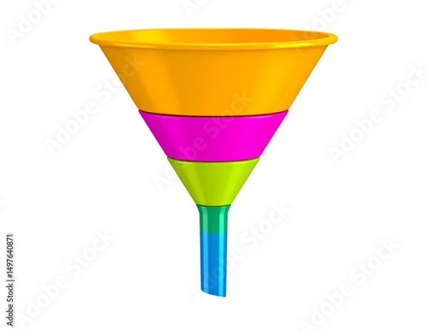 Fototapeta A colorful, layered funnel illustration