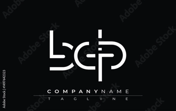 Fototapeta BDP abstract letter design. Modern Business Logo Design With Abstract Typography and Contemporary Style